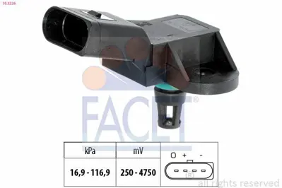 FACET 10.3226 Map Basınc Sensoru Passat 97>05 A4 95>01 A6 98>05 Superb 02>08 36906051C