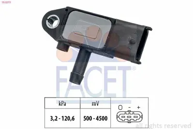 FACET 10.3273 Egzoz Basınc Sensoru Opel Astra H Astra J Corsa D Insıgnıa A Merıva B Vectra C 862715