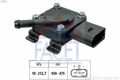 FACET 10.3312 Egzoz Basınc Sensoru Bmw E87 E90 E92 E93 E60 E65 E83 E70 13627789219