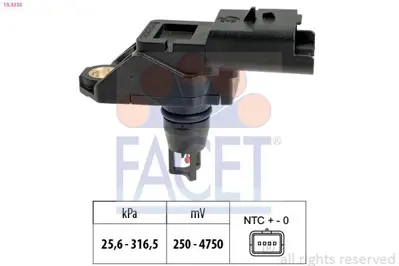 FACET 10.3335 Hava Basınc Sensoru Corsa F - C Iıı - Cıı - C4 - C4 Iı - Ds3 - Ds4 3639838
