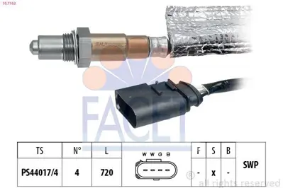 FACET 10.7163 Oksıjen Lambda Sensoru Golf Iv Bora A3 Toledo 1.6 Aeh Akl 96>05 32906265F
