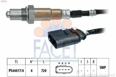FACET 10.7175 Oksıjen Lambda Sensoru Polo Arosa 1.6 16v Ahw K.Oncesı 25800514476W