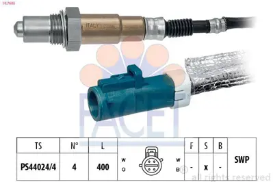 FACET 10.7685 Oksıjen Sensoru Ford B-Max (Jk) 1.4  13> Fıesta Vı (Cb1, Ccn) 1.25 -1.4 08> 8200154296