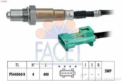 FACET 10.8068 Oksıjen Sensoru C2 C3 Iı C3 Iıı C3 Plurıel Nemo Fıorıno Bıpper P206 P206+ (T3e) Plus P207 P1007 Part 1618R0, 9657632980