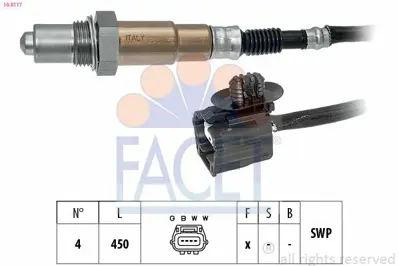 FACET 10.8117 Oksıjen Sensoru Logan Sandero Modus 1,2 16v Clıo M4r Laguna Iıı 8200495791