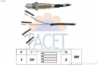 FACET 10.8235 Oksıjen Sensoru Konum 1 Corsa D Corsa E Astra J Mokka Insıgnıa A A12xer A14xer A14net 25324206