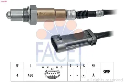 FACET 10.8281 Oksıjen Sensoru Sandero Clıo Iı Kangoo Megane Iı Symbol 1.6 8200760489