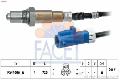 FACET 10.8297 Oksıjen Sensoru Ford Fıesta Fıesta Iv (Ja_, Jb_): 1.6 16v  00>02- Focus C-Max (Dm2): 1.6 Tı 04>11- 1111262
