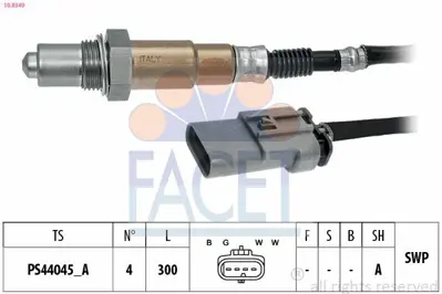 FACET 10.8349 Oksıjen Sensoru 1. Konum Corsa E 15>19 Adam 13>19 B10xfl - B10xft 12663317