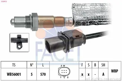 FACET 10.8412 Oksıjen Sensoru Q7 10>15 3.0tsı Cjga Cjgc Cjma Clzb Cnrb Crca 59906262M