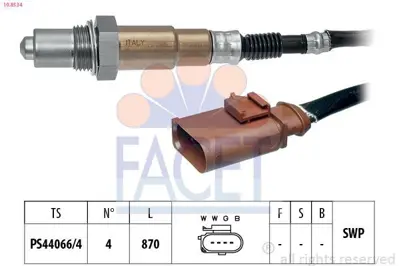 FACET 10.8534 Oksıjen Sensoru Caddy 16>20 Chzg 4C906262R