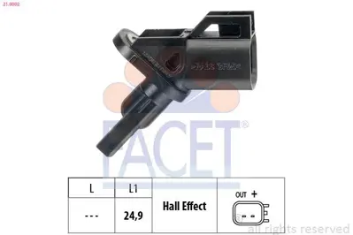 FACET 21.0002 On Abs Sensoru (Sağ-Sol) Focus Iı 03>11 Focus Iı C Max 04>11 Mondeo Iv 07>14 Volvo C30 533 10>12 C70 1356184