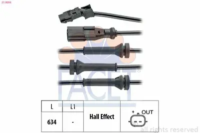 FACET 21.0056 Abs Kablosu Sensoru On Logan Sandero Clıo Iıı Clıo Grandtour Modus 4791100Q0C, 8200419177