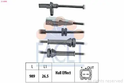 FACET 21.0096 Abs Kablosu Sensoru Arka Berlıngo 08 > C4 Pıcasso 07 > 13 5008 09 > Partner 08 > 4545E8