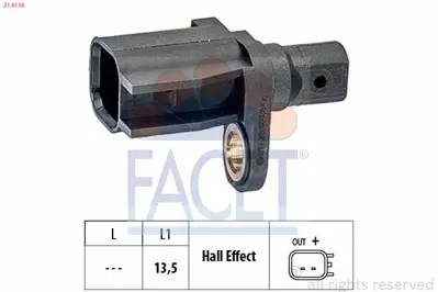 FACET 21.0136 Abs Kablosu Sensoru Arka Sağ Sol S60 Iı 10> S80 Iı 10> V60 I 08>v70 Iıı 10> 30793636, 6G9N2B372DD