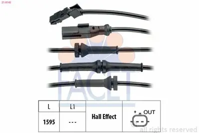 FACET 21.0145 Abs Sensoru Arka Sağ Kangoo Iıı 08> , Cıtan 415 12> 8200441404