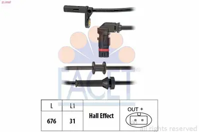 FACET 21.0187 Abs Sensoru On C-Class W204 07>14 S204 07>14 A2045400117