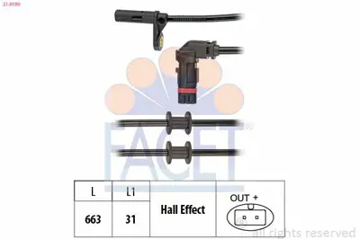 FACET 21.0190 Abs Sensoru On W203 02>07 Cl203 02>08 S203 02>07 C209 02>09 A209 03>10 2035400417