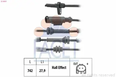 FACET 21.0253 Abs Sensoru Arka Sağ Sol Egea 15> 51986776