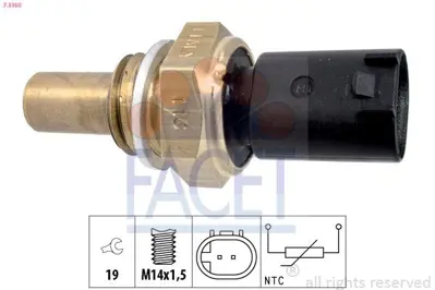 FACET 7.3350 Sıcaklık Sensoru W169 04>12 W176 12>18 W205 14>18 W166 11>15 Vıto W639 03> Sprınter 906 06> A0005426218, A0051532328, A0051536328, MN960190, 5103534AA, 5103534AB, 68057477AA, K05103534AA, K05103534AB, K68057477AA