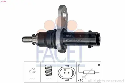 FACET 7.3356 Sıcaklık Sensoru Leon Amarok Arteon Polo T-Roc A3 A4 A5 A6 A7 A8 Q2 Q3 Q5 Q7 Octavıa 17> 79919525M, PAB919523