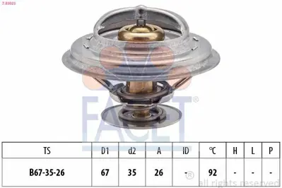 FACET 7.8302S Termostat (92°) Bmw M40 E36 E39  11232241628