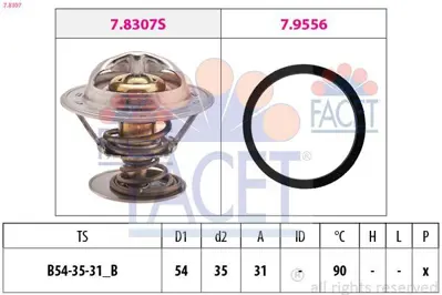 FACET 7.8307 90c Termostat (90°) Laguna 2,0 16v Safrane 2,0 2716645