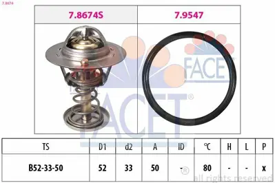 FACET 7.8674 Termostat Yarıs 1,0 1999-2005 Daıhatsu Srıon 1,0 2000-> 1,3 2005->107 C1 Aygo 1.0 06> ( Contalı ) 1338E8
