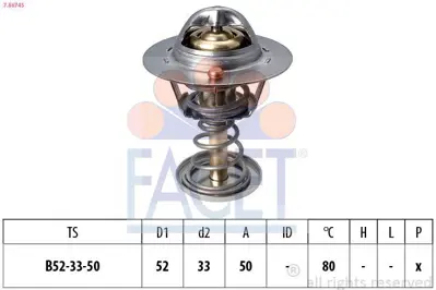 FACET 7.8674S Termostat Yarıs 1,0 1999-2005 Daıhatsu Srıon 1,0 2000-> 1,3 2005->107 C1 Aygo 1.0 06> 1338E8