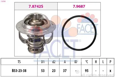 FACET 7.8742 Termostat 95° A3 A4 A5 Tt Q5 Golf Vı Leon Jetta Passat 6J121113