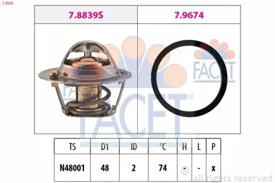 FACET 7.8839 Termostat Focus Iı 04>11 1.4-1.6 Zetec 74c  Contalı 1306001