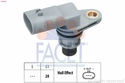 FACET 9.0380 Eksantrik Sensoru Doblo 1,3 D Multıjet 04 06 1920TS, 3322085E01, 33220N86J20000, 55216241, 95508510, AS5112K073AA