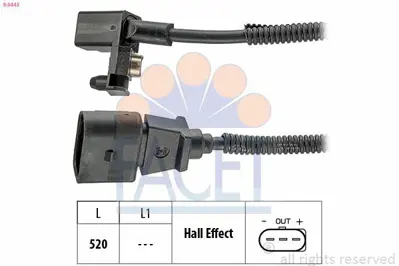 FACET 9.0443 Krank Devır Sensoru Polo 02>05 A2 00>05 Cordoba 03>05 Ibıza 02>05 Fabıa 00>04 Akq Ape Aua Aus Axp Az 30957147AB