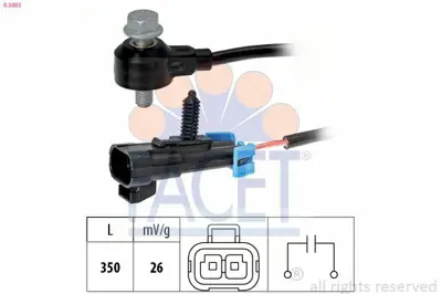 FACET 9.3093 Vuruntu Sensoru Astra G - Vectra B - Vrctra C Z22se 24577244, 6238197, 71739266