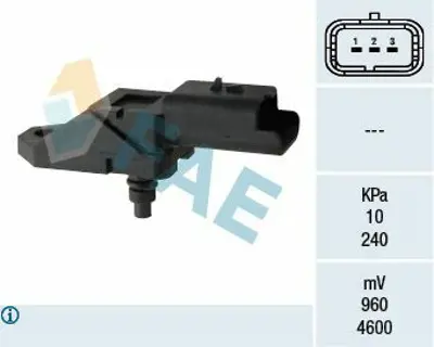 FAE 15046 Emme Hava Basinc Sensoru C5 Ii P407 Jumpy Iii Expert Iii C5 Iii P5008 P308 P508 P607 Dw10bted4 (2,0hdi 16v) Dv6 (1,6hdi 16v) Partner Ii Berlingo Ii P206 P308 P3008 1,6hdi P206 C3 P207 C3 Iii C3 Ii C3 1,4hdi 3M5A12T551AC