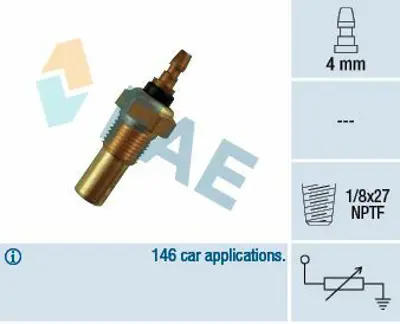 FAE 32350 Sıcaklık Sensoru Honda Accord Iv Cıvıc Iv V Vı Concerto Cr V I Crx Iıı Prelude Iıı Iv V PEL100230, 3485070B10, 3485070B10000, KK15018510A, KK15018510B, 37750PH2014, 8342087702000, 6553621201, 553621201, 37750PH2004