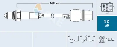 FAE 75005 Egzoz Sensoru (Hego Sensor) Volvo C70 I S60 I S80 I V70 I Xc70 Xc 90 35420418, A0035420418, 30637519, 8627750, 8631670, 8642738, 8658134, 9487147, 1495746, 1484862