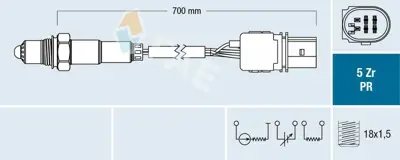 FAE 75034 Lambda Sensörü 2,0tdı Ckub-Caab-Cbab-Cffa-Cbba 55191127, 551911270, 55191128, 552149160, 51801278, 55214916, 55202369, 9S519G444BB, 55199793, 392102C220