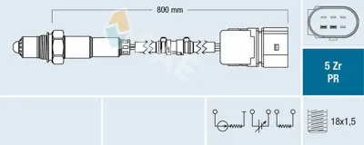 FAE 75043 Oksıjen Sensoru Lambda Sondası Katalıtık Konvertor Oncesı Caddy 0415 Touran 0310 Bsf Chga 06A906262CF
