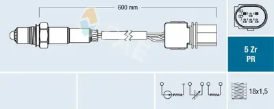 FAE 75063 Oksıjen Lambda Sensoru Karsan Jest Ducato Boxer Jumper Daıly Iv V 11> 1618AS, 18213T79J80, 5149027AA, 5801478830, 753912403, 9682216680, A0095425618