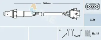 FAE 77246 Oksijen Sensörü 270mm Z18xe  Vectra-C-B 855389, 9158718