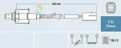 FAE 77661 Oksijen Sensörü Konum-1 1,4doch T250 Aveo 96951465, 96945995, 96418970, 96419315, 96423429, 96475288, F6CZ9F472AA, F6C69F472AA