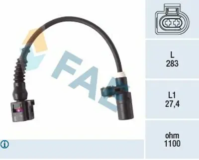 FAE 78279 Tekerlek Hiz Sensoru Arka Sağ Sol A3 97>03 Bora 99>05 Golf Iv 98>06 Leon 00>06 Toledo 99>04 Octavia 97>11 1J0927807D, 130927807D, 6SKV014
