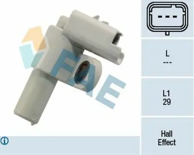 FAE 79151 Eksantrik Devır Sensörü 1920QN, 19207V, 9628539800, 9628559880, 9661135980, 9663752580, 9665443480, 9665443580, 9665443680, 9665446780
