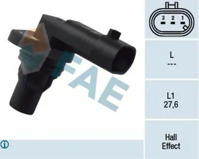 FAE 79172 Eksantrik Devir Sensoru Insignia A Astra J Zafira C Astra H Vectra C A20dtc A20dte Y20dth Z19dth Alfa Romeo 147 156 159 166 Brera Gt Fiat Croma Stilo Lancia Thesis 46798364, 55216243, 55201876, 6235665, 1235268, 1247060, 93179392, 93190702, 12855171, 55201874