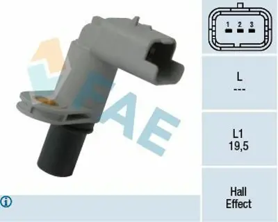 FAE 79307 Eksantrik Sensoru C2 C3 C4 Peugeot 206 207 307 1007 1,4 16v 1920GQ, 9644549280