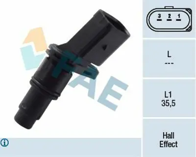 FAE 79342 Eksantrik Mılı Pozısyon Sensoru Touareg Transporter T5 A8 Phaeton 2.5tdı Ajs Axd Axe Ayh Bac Bht Ble 70907601, 70907601A, 70907601B, 2E927321A, 36907601, 36907601B, 36907601C, 36907601D, 36907601E, 70906601