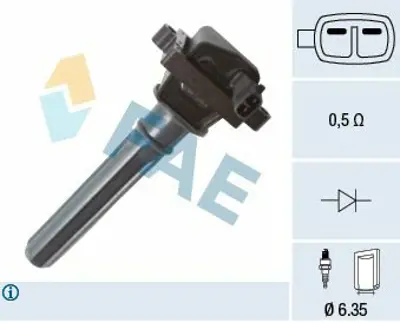 FAE 80436 Ateşleme Bobini Chrysler 300m 2.7 V6 98>04 Concorde 2.7 Lx 97>23 Sebrıng (Jr) 2.7 V6 01>07 4609095AD