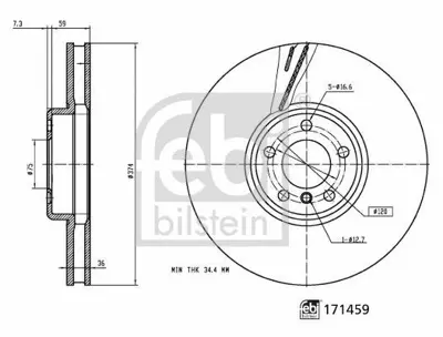 FEBI BILSTEIN 171459 Fren Dıskı Bmw F07 F01 34116789543
