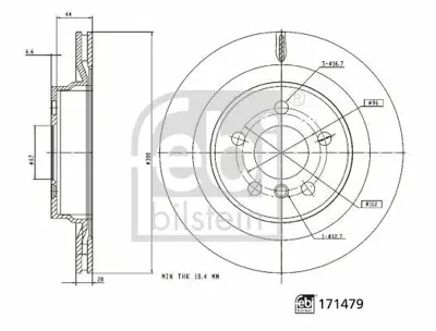 FEBI BILSTEIN 171479 Fren Dıskı Arka Bmw F39 F40 F48 F44 F45 F46 Mını F54 F60 34216799369